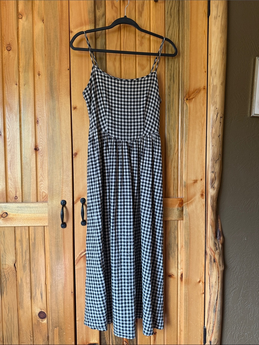 GAP Black and White Gingham Midi Dress